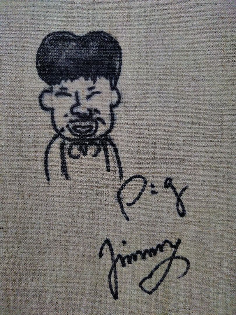 F6号】ジミー大西【Pig】手描き作品/表裏サイン/油彩/アクリル/絵画
