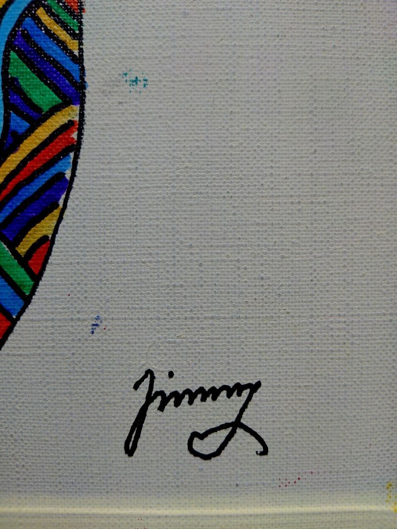 F6号】ジミー大西【Pig】手描き作品/表裏サイン/油彩/アクリル/絵画