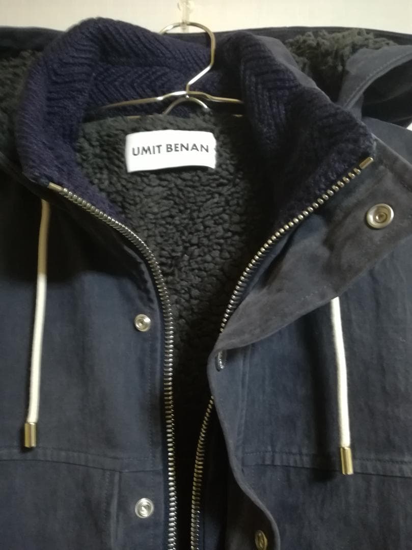 umit benan フーディーパーカコート ボア ネイビー サイズ36