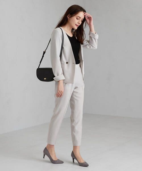 レックスツイル ノーラペルジャケット テーパードパンツ セットアップ