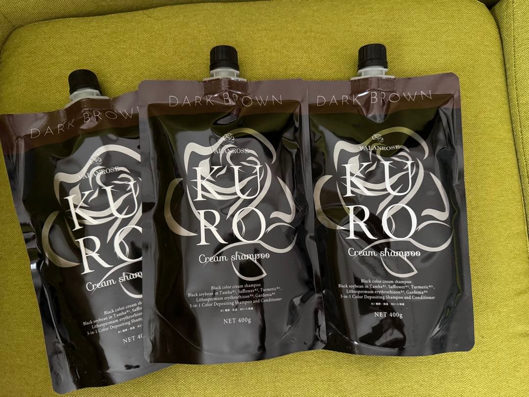 KURO ダークブラウンクリームシャンプー 400g×3