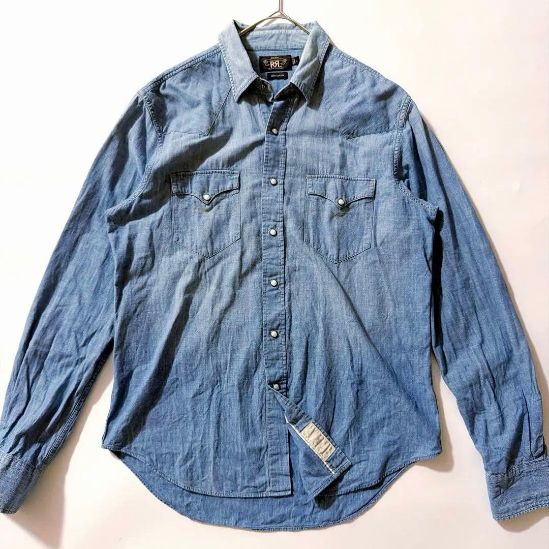 コンチョ✨️RRL ラルフローレン デニムウエスタンシャツ L ヴィンテージ