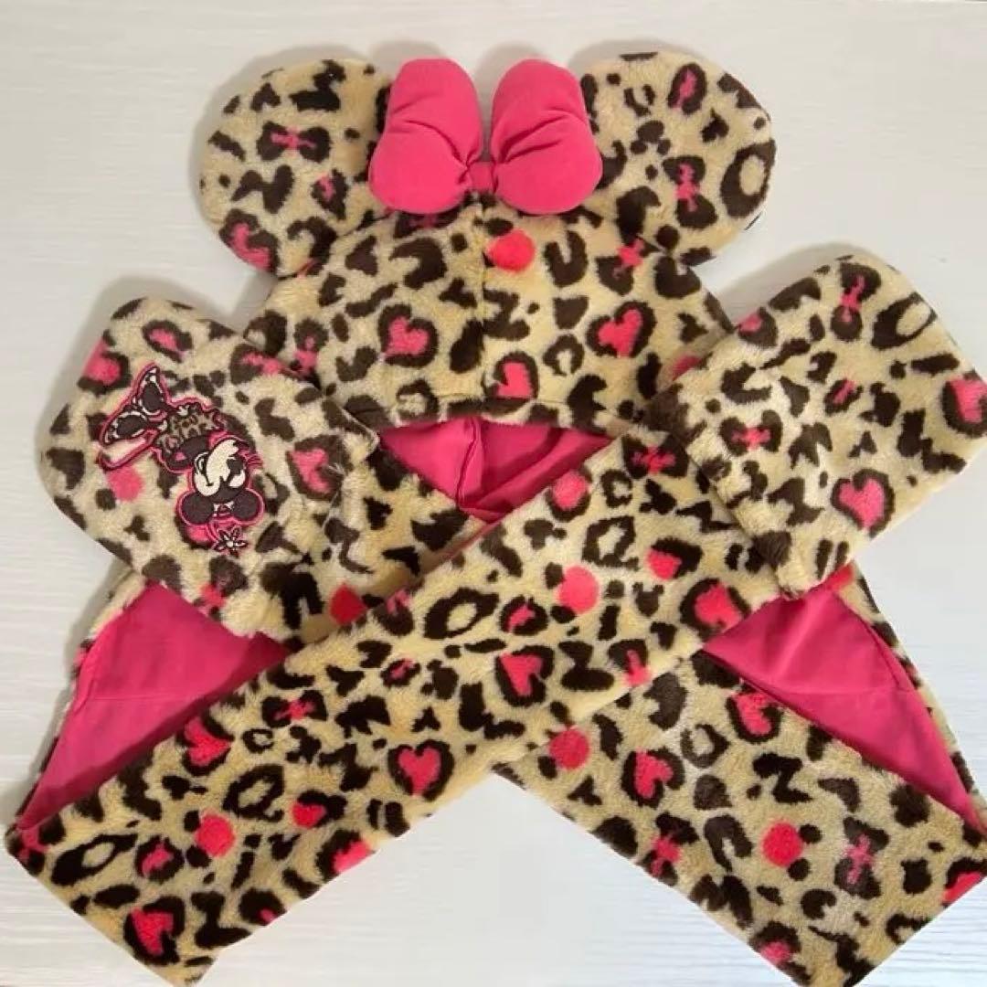 ディズニー ヒョウ柄マフラーキャップ