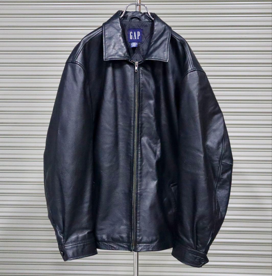 OLD GAP】オールドギャップ 本革 レザージャケット ブラック XL - メルカリ