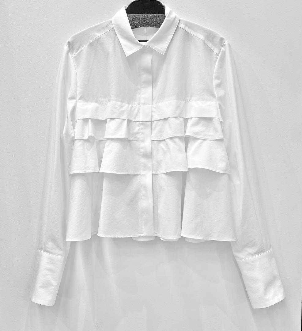 【新品・未使用】MARILYNMOON レイヤードラッフルブラウス MARILYN MOON】レイヤードラッフルブラウス（シャツ・ブラウス