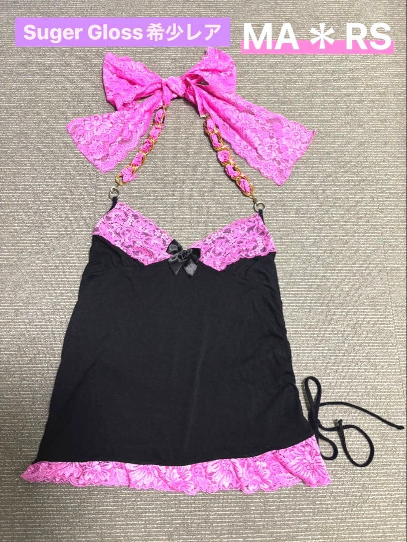 MARSレースおリボンホルターネックキャミY2k平成ギャル姫ギャル平成女児