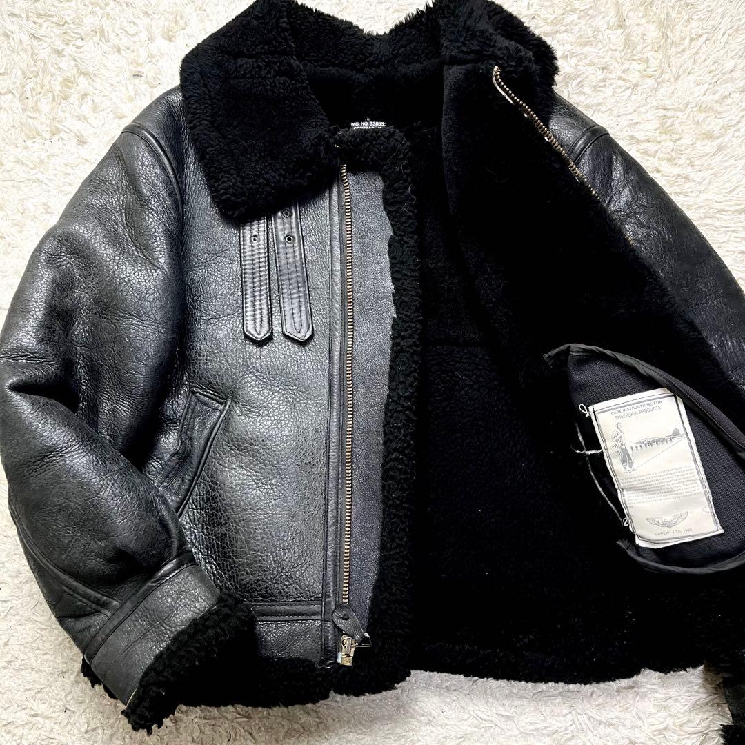 超肉厚/美品✨アヴィレックス B-3 ムートン フライトジャケット レザー 36
