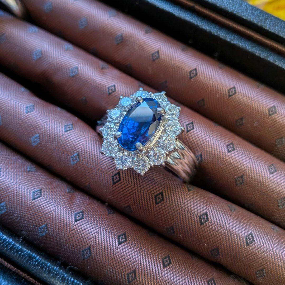 【プラチナ約8.32ｇ】サファイア3.35ctリング【総10.16ｇ】鑑別書あり