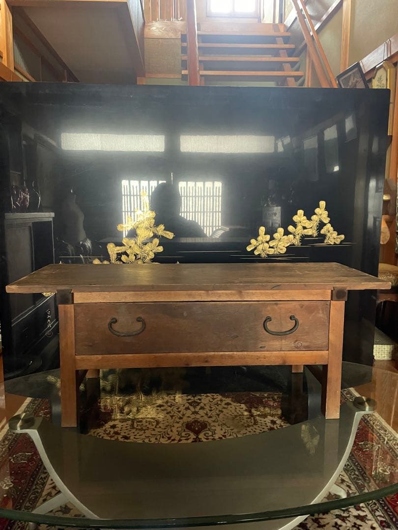 座卓　文机　骨董　古い家具