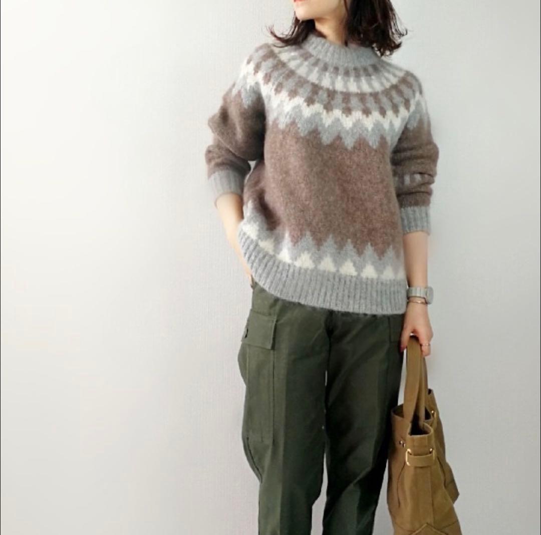 バトナー✨️ノルデイッククルーネックニット　モヘヤ　アルパカ　サイズ1　S.M