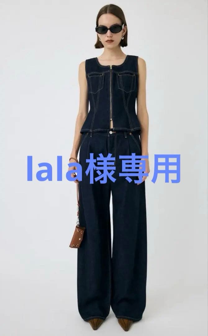 MOUSSY TUCK WIDE ストレートデニム one wash