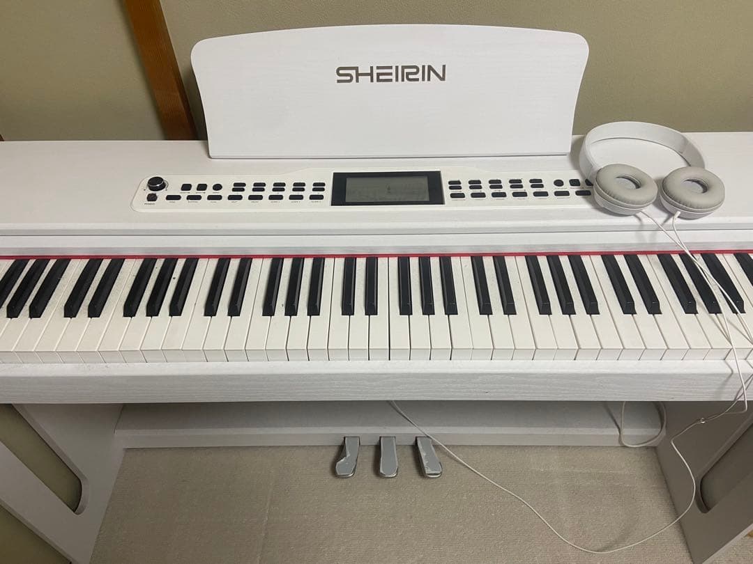 SHEIRIN 88鍵 電子オルガン ホワイト Amazon | 電子ピアノ 88鍵盤 人気 スタンド 蓋付き 初心者 シンプル