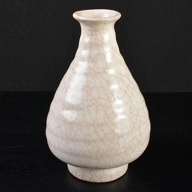 朝鮮　李朝高麗白磁　堅手徳利　花器