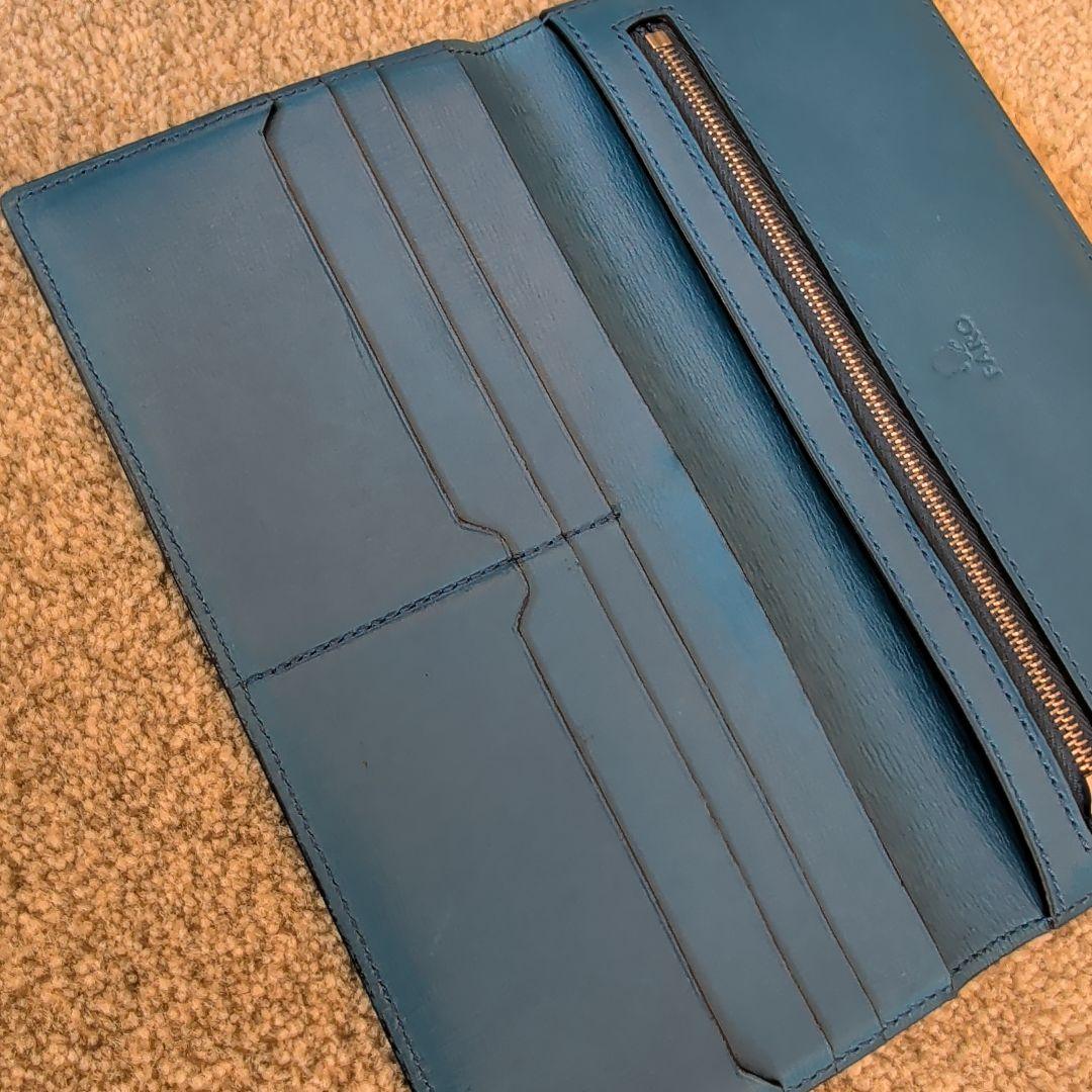 さーちゃん様専売】ファーロ FARO 長財布 リザード トカゲ 本革 ブルー