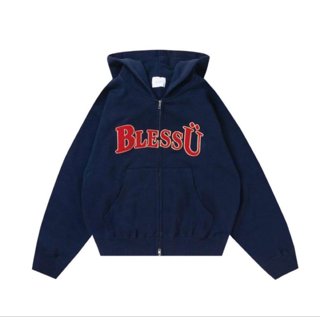 BlessÜ OG LOGO ZIP UP HOODIE Mサイズネイビー BU OG LOGO ZIP UP HOODIE – YZ