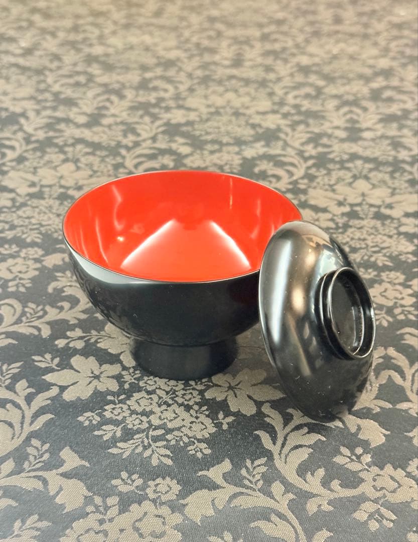 越前漆器 無地 木製 祝膳 黒内朱