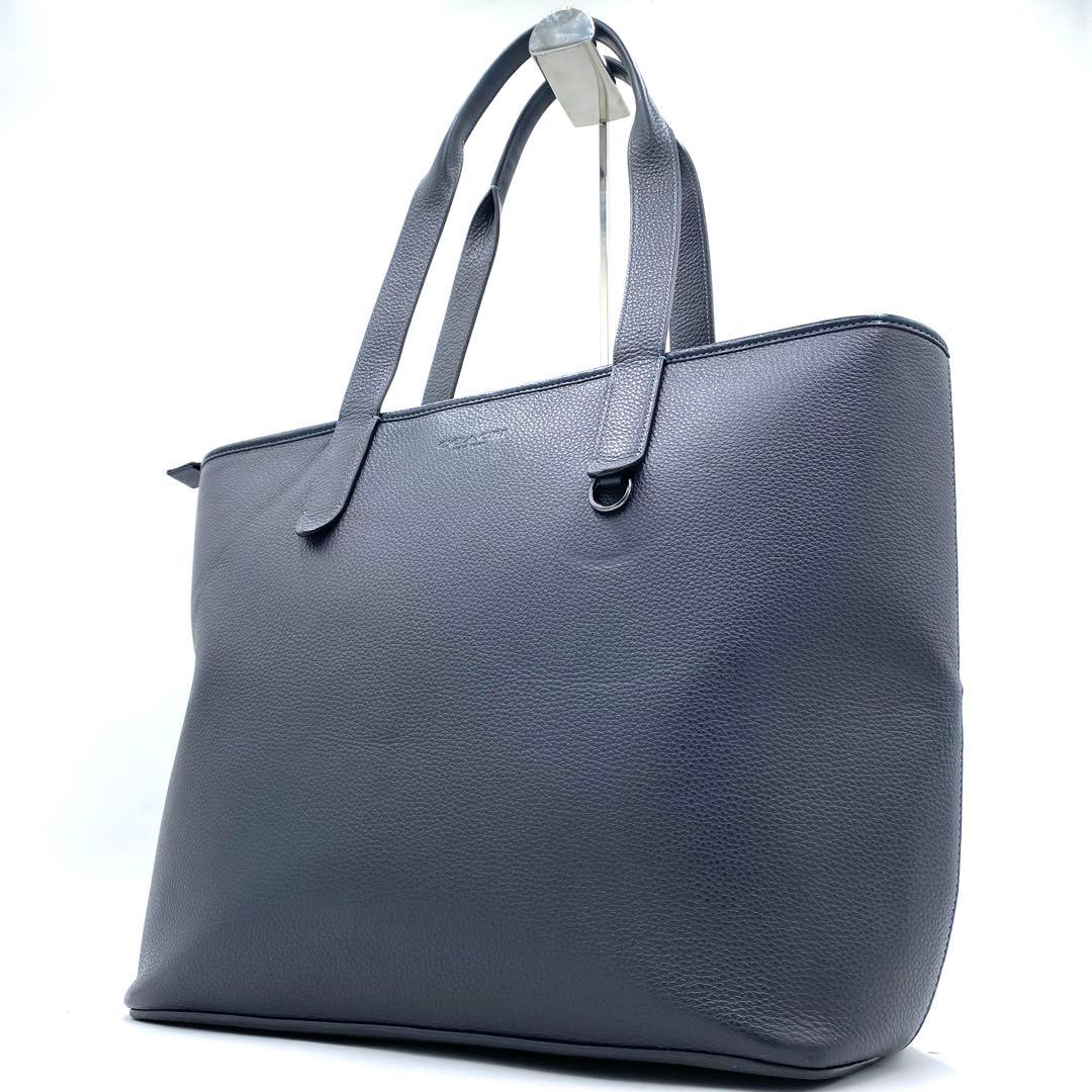 極美品✨COACH サリバン ビジネストート A4肩掛け レザー ネイビー