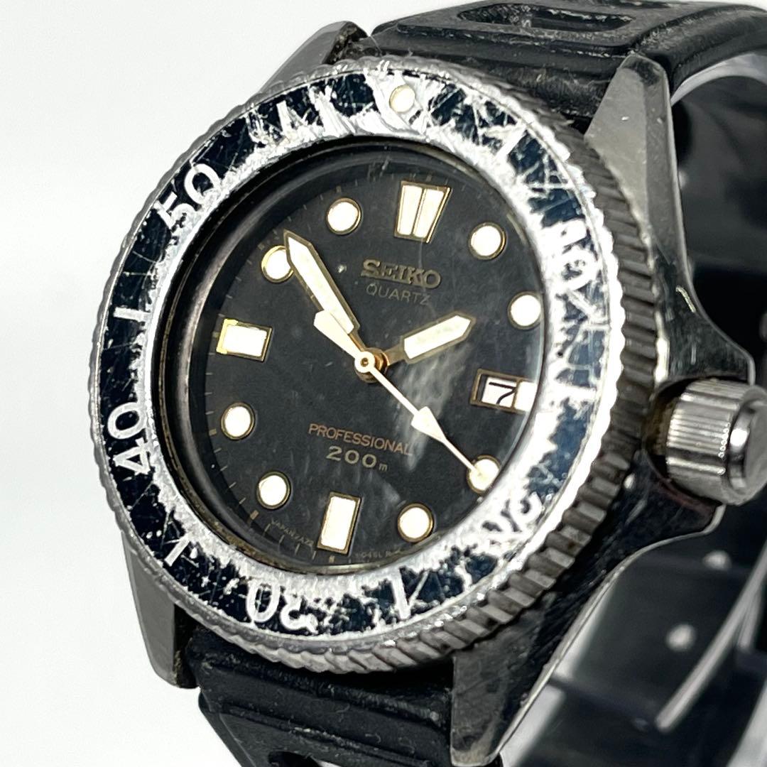 【新品電池/稼働】セイコー ダイバーズウォッチ デイト 黒 2A22-0170