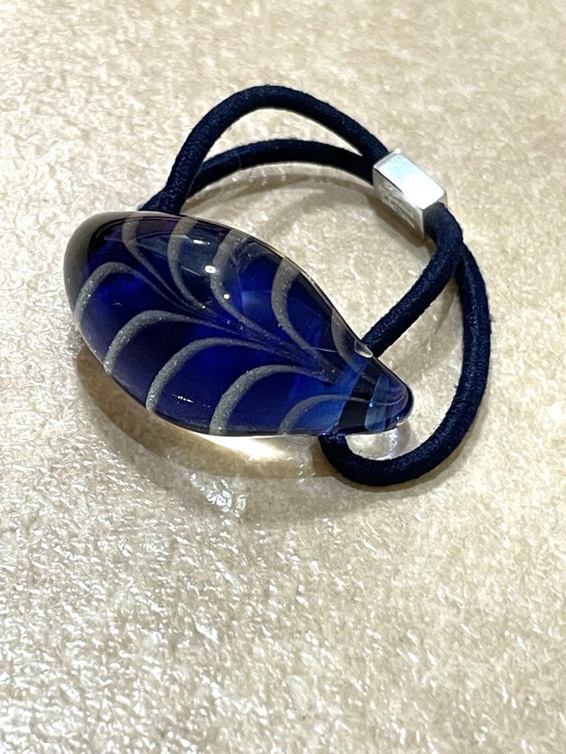 コレットマルーフ　グラスポニー　ブルー✖️シルバー　ポニー　ヘアゴム