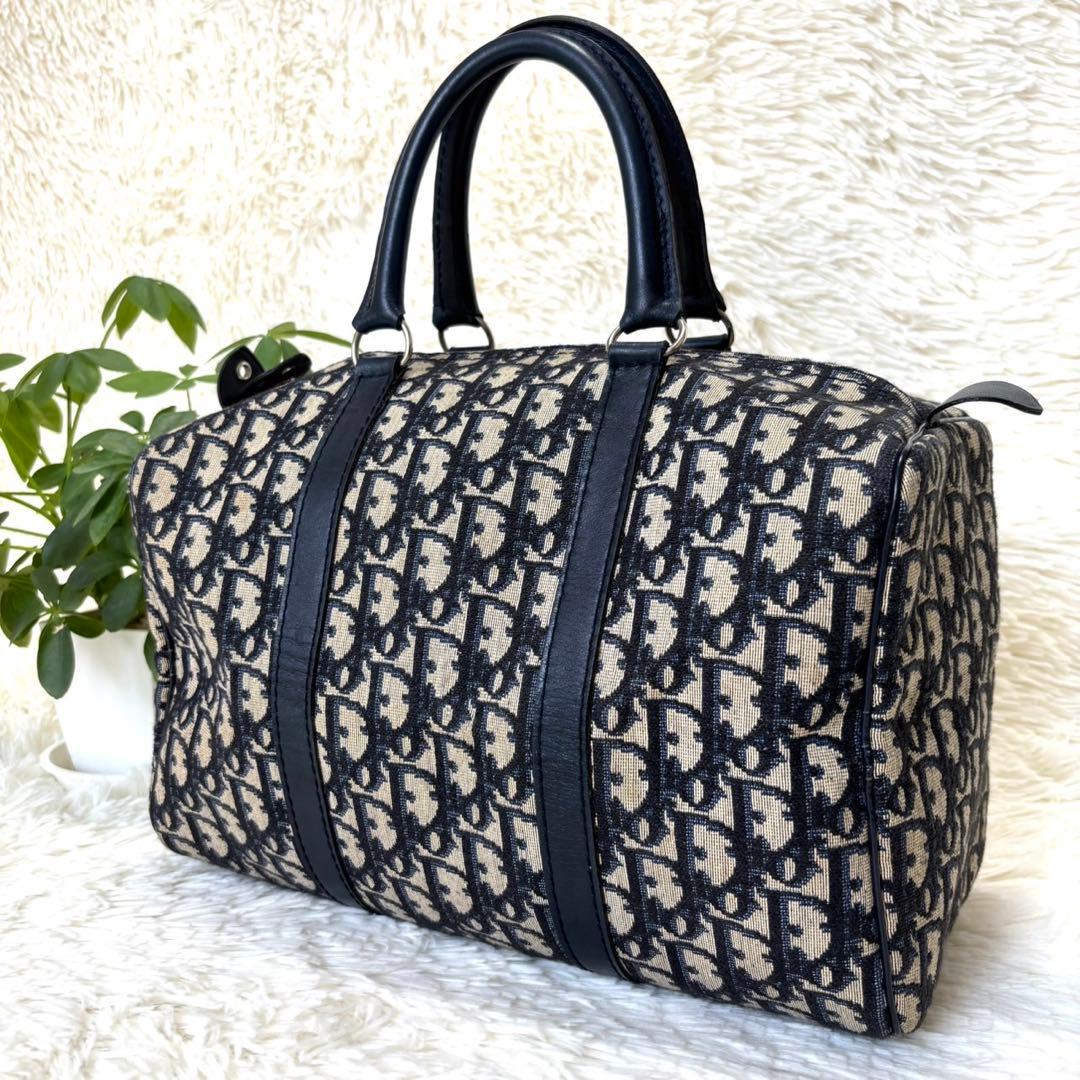 【美品】 Dior ディオール トロッター柄 ミニボストン ハンドバッグ