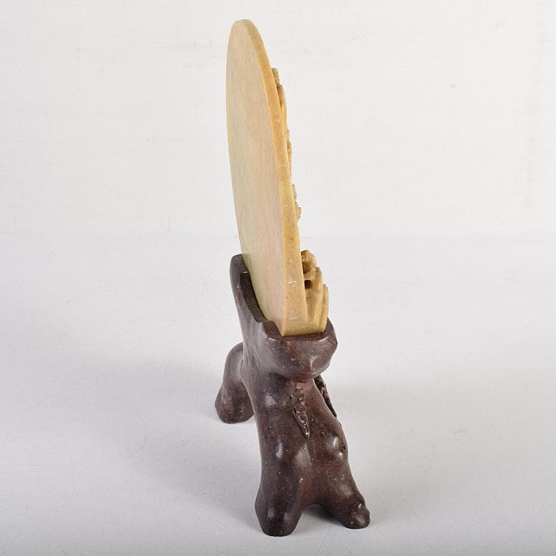 中国 玉石蝋石青田石彫刻 楼閣山水雕 硯屏 置物 V R8517 - メルカリ