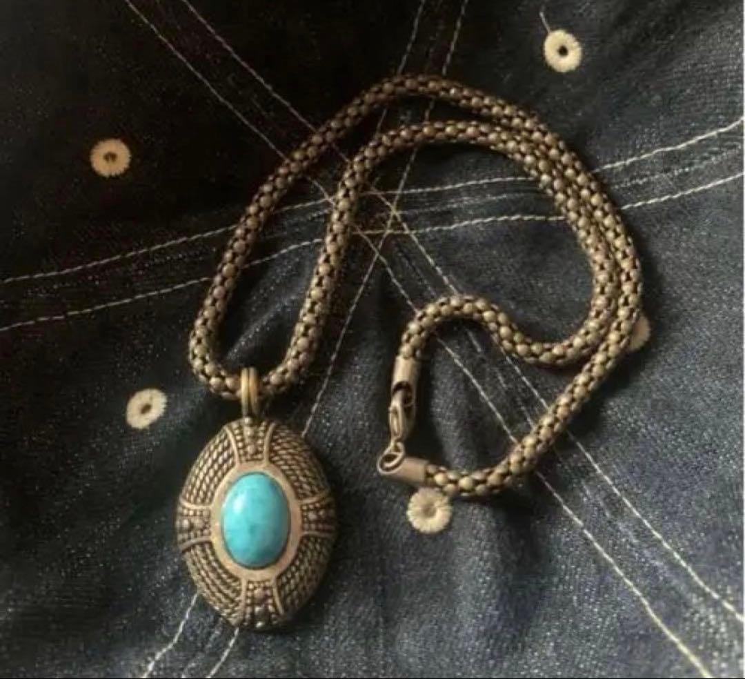 天然ターコイズ 特製チェーン ネックレス ターコイズストーン