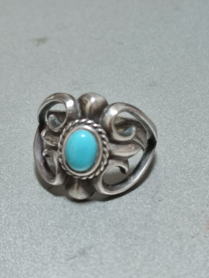 ゴローズgoro's銀縄ターコイズ付きキャストリング小23号