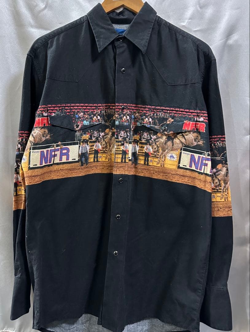 海外製 Wrangler ロデオプリント 長袖 ウエスタンシャツ ラングラー