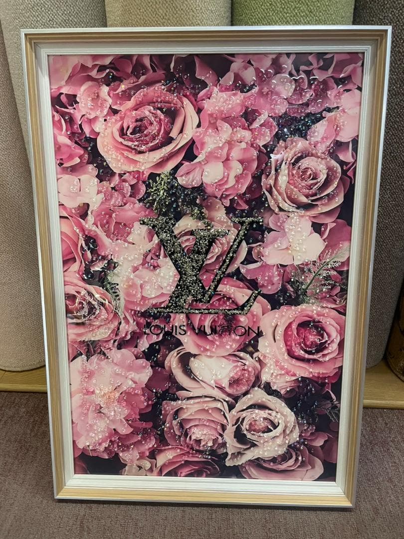 水晶絵　アートパネル　オマージュアート　ブランド　バラ　ローズ　絵画　絵　壁掛け 送料無料 クリスタルアートパネル オマージュアートパネル バラ 薔薇