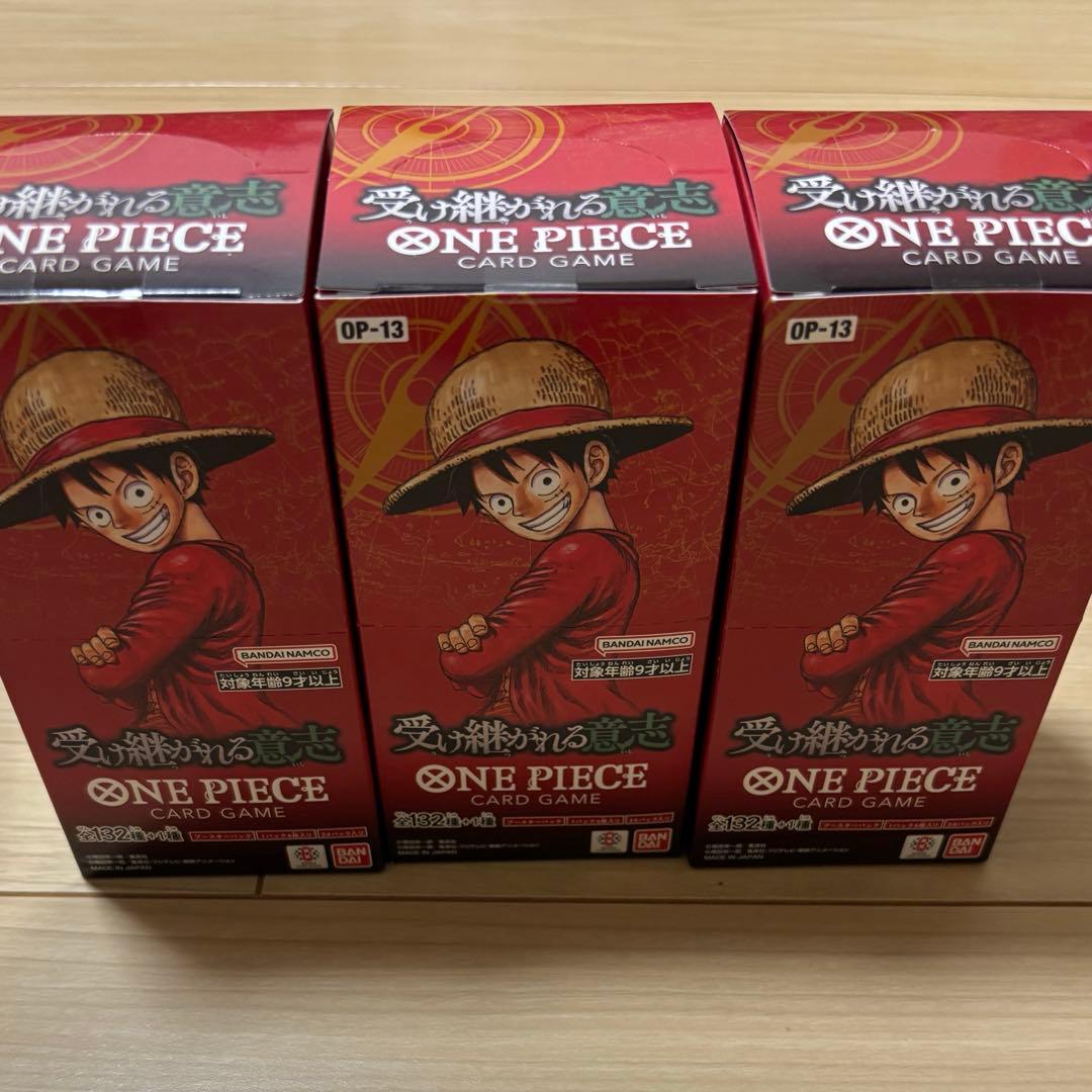 ワンピースカード受け継がれる意志 未開封テープ付き3BOX 新品未開封】3BOX ワンピースカード 受け継がれる意志 - メルカリ