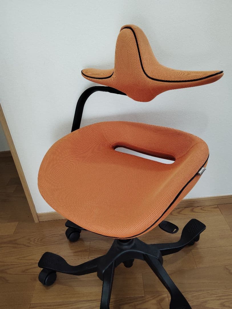 【美品✨️】ウリドル iPole7 姿勢矯正チェア オレンジ オフィスチェア ワーキングチェア iPole 7 アイポールセブン