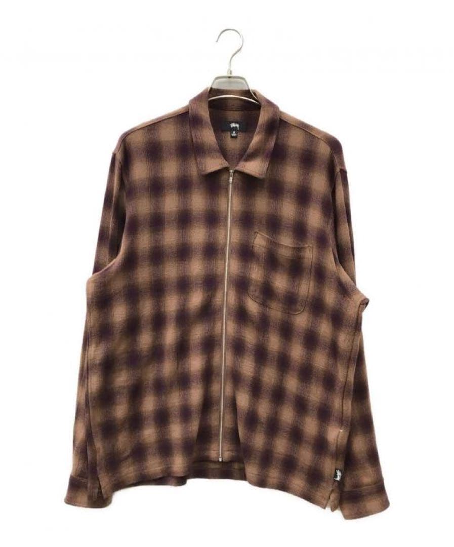 Stussy 24ss コットン100% フランネルジップシャツ STUSSY（ステューシー） シャツ 長袖 メンズ Twisted Yarn Plaid Zip