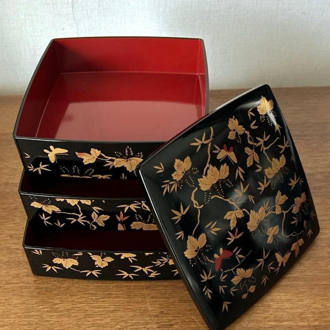 HANAE MORI ハナエモリ しっきシック 重箱 3段重 加賀 山中漆器 - メルカリ