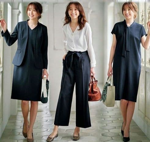 【着回し４点セット】ジャケット+ブラウス+ワンピース+パンツ スーツセット