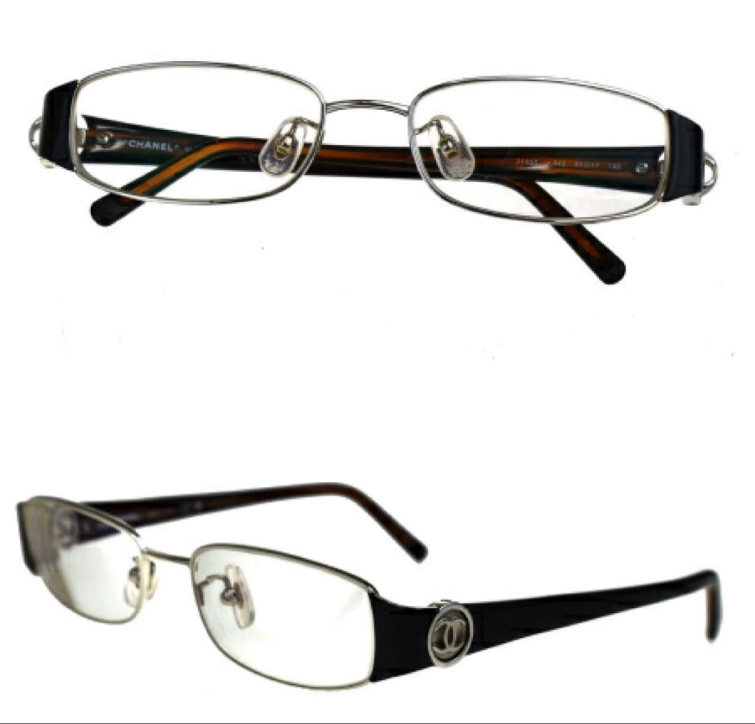 CHANEL シャネル 2105T メガネ 眼鏡 フレーム シルバー ブラック