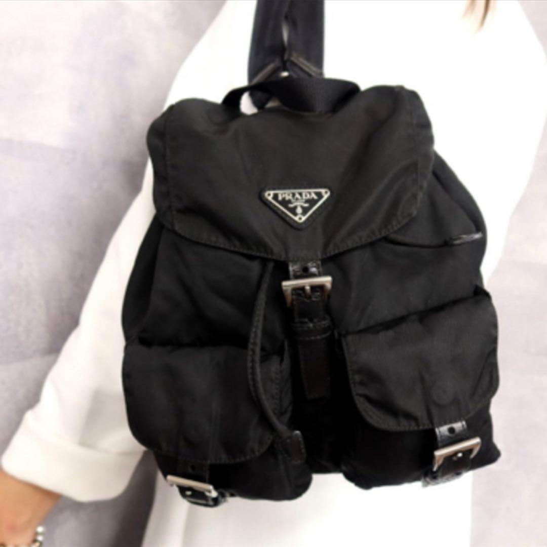 超美品 PRADA プラダ ポコノ ナイロン カーフ レザー 本革リュック