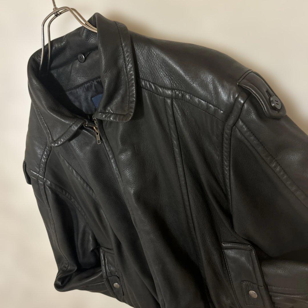超柔らか　レザージャケット　革ジャン　鹿革　A-2　ライダース　本革　古着　上質