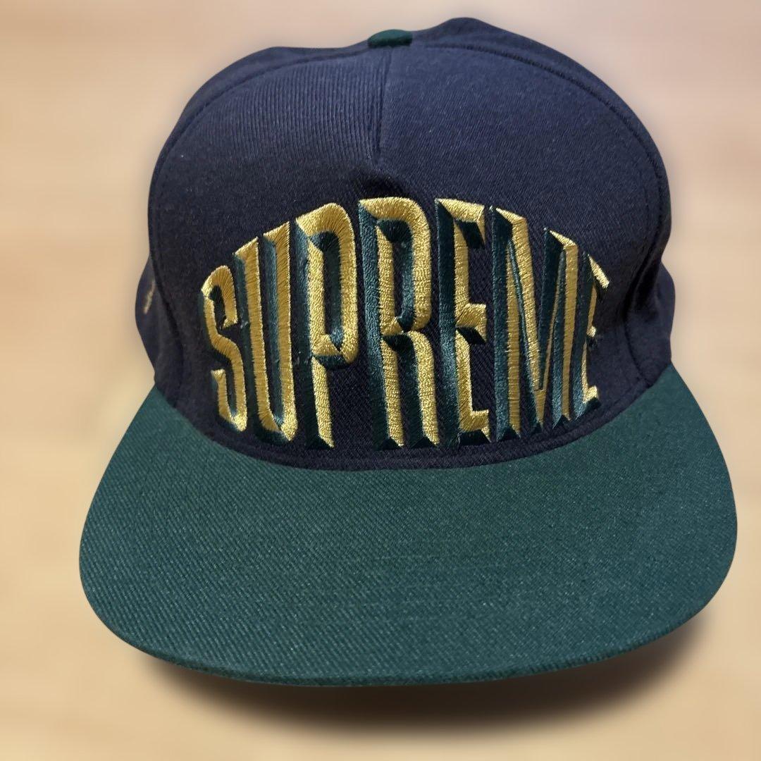 SUPREME ベースボールキャップ ネイビー/グリーン - メルカリ