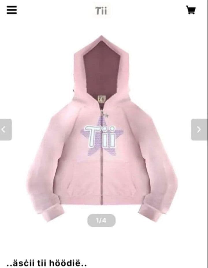tiiピンクフルジップパーカー