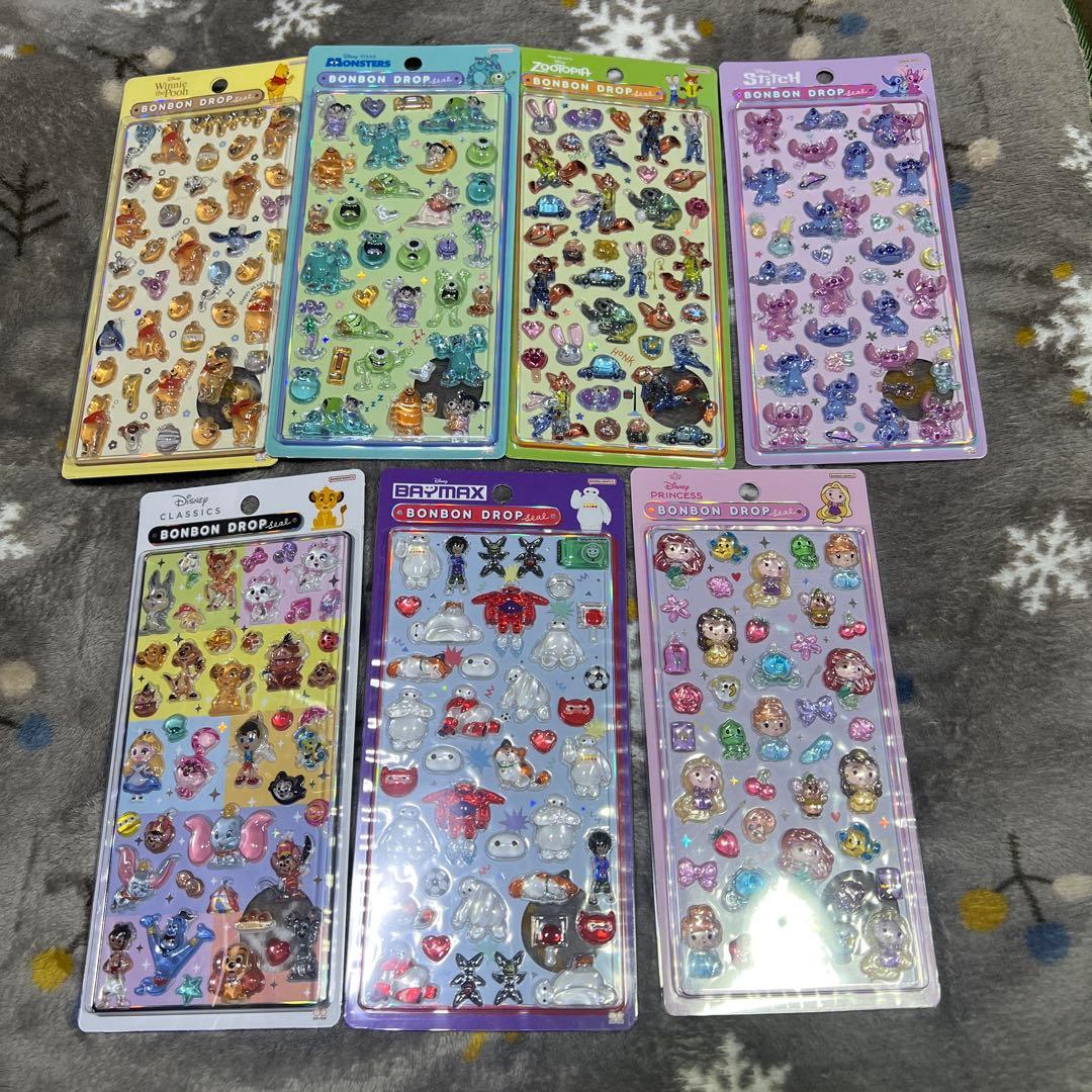 ディズニーボンボンドロップシール7パックセット