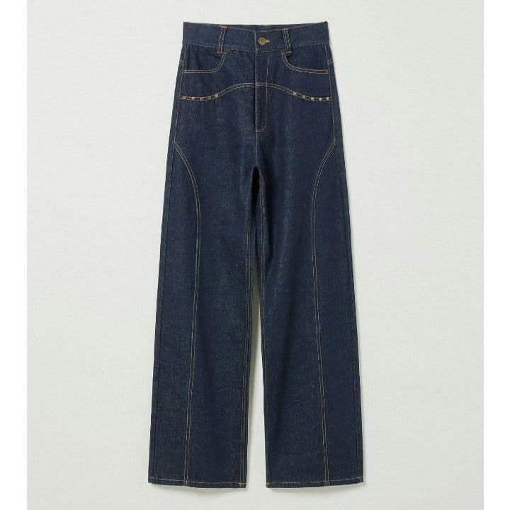 【Eaphi 】STUDS DENIM PANTS Studs Denim Pants
