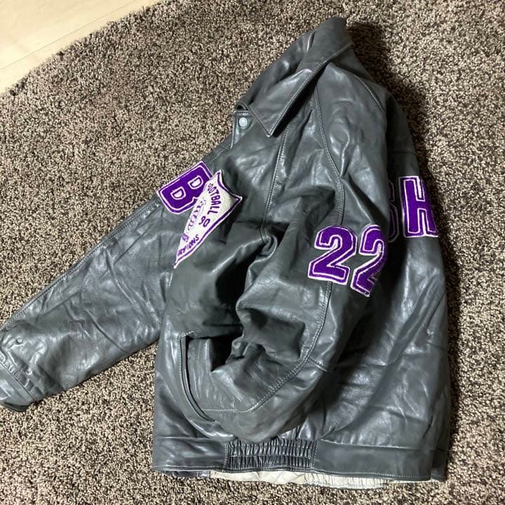 90s ビンテージ オールレザー スタジャン 希少 ビッグサイズ レア