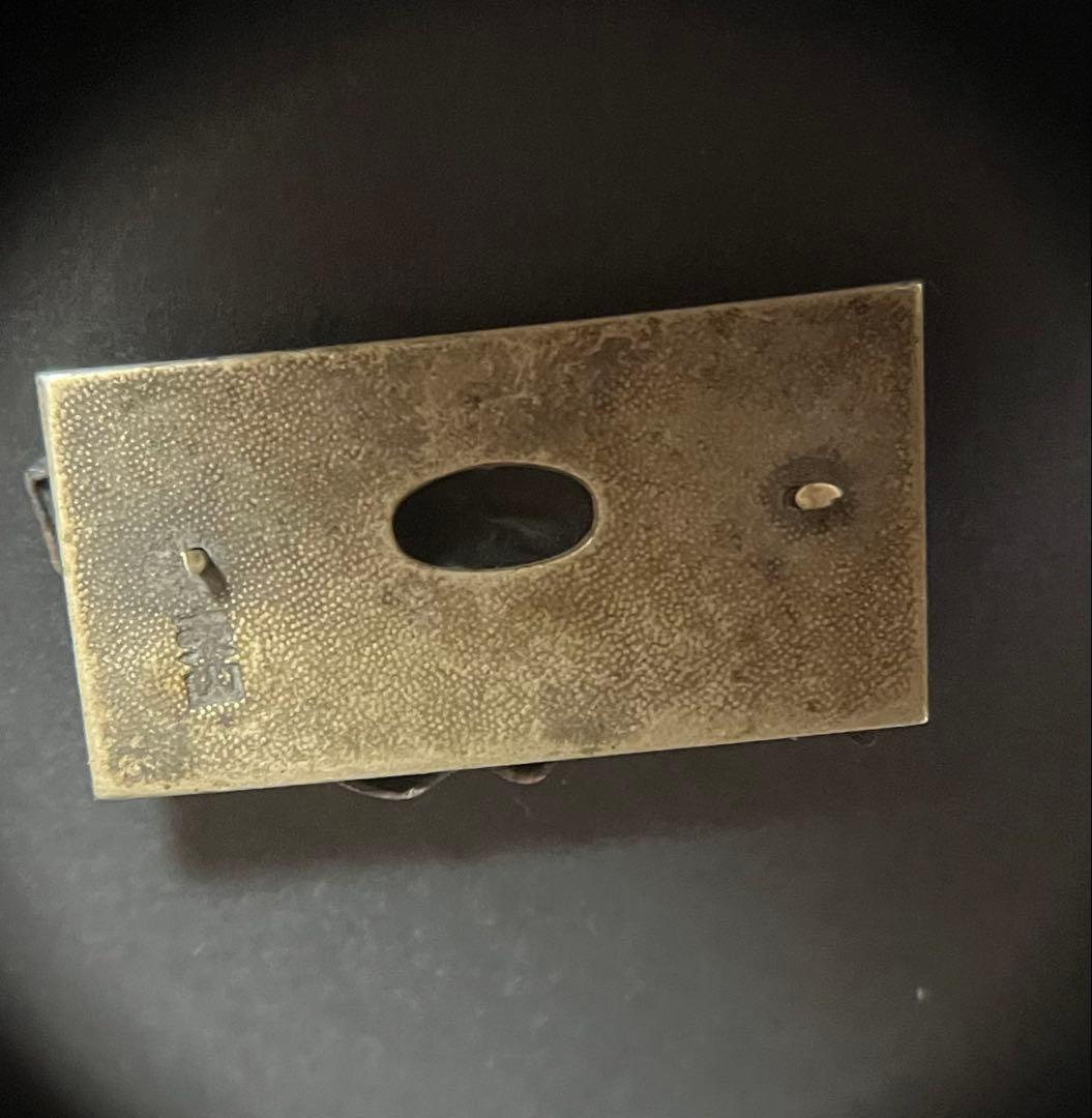 武者図 前金物 銅製 金銀象嵌 煙草入金具 骨董 提物 在銘 東山 明治