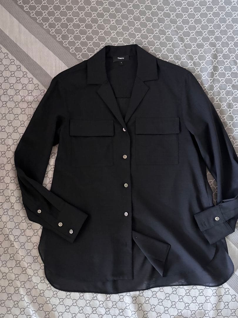 セオリーTheoryウールブラウスBlack極美品 - メルカリ