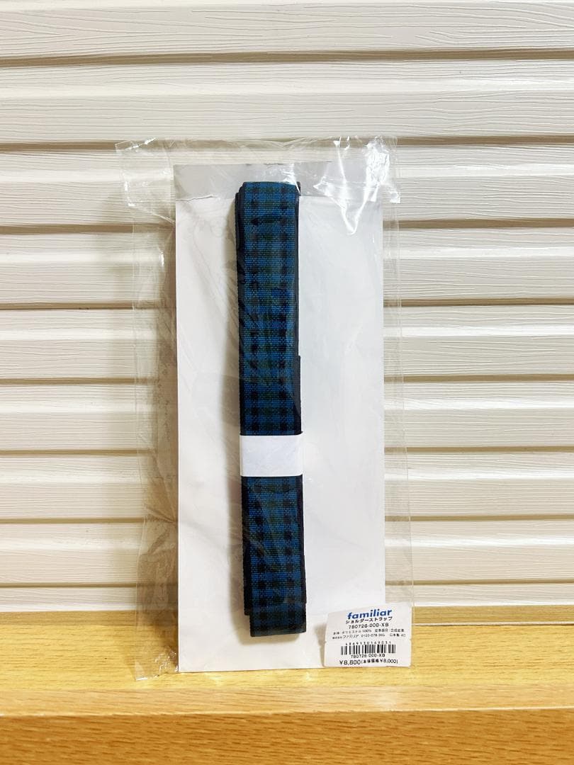 ファミリアfamiliar ショルダーストラップ 青チェック - メルカリ