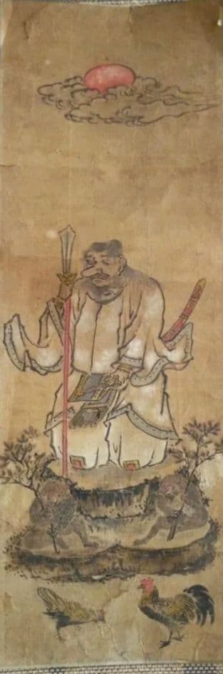 大津絵？作者不詳猿田彦神まくり