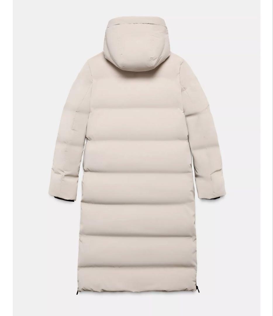 ZARA ウィンドプルーフフード付きロングラバー加工アノラック XS 新品