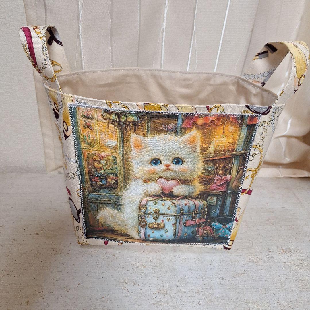 激レアパネル生地 ハンドメイド 布バスケット