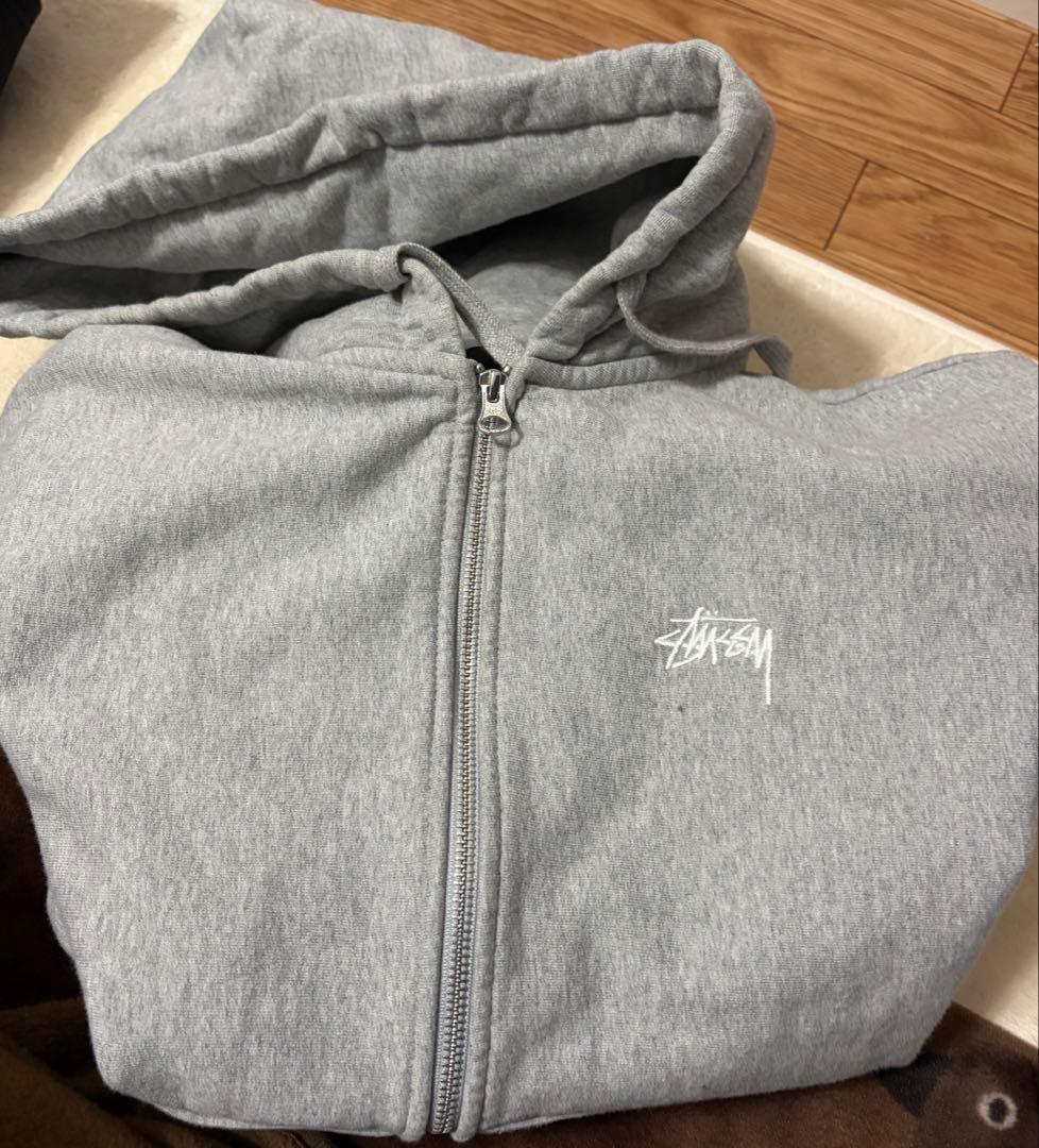 ロ*ー様 STUSSY STOCK LOGO ZIP HOODIE グレー