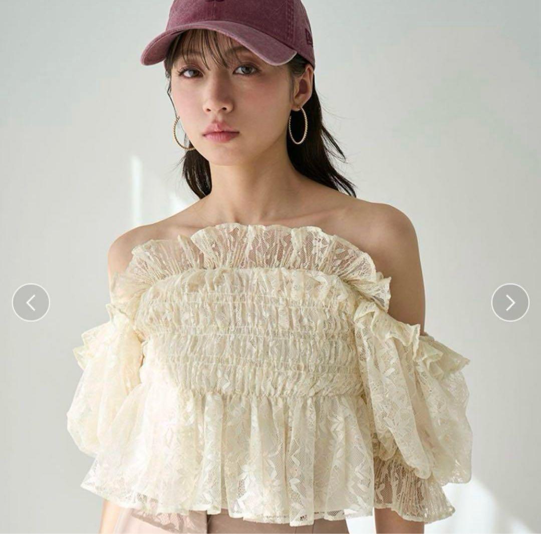 こ*ん様 snidel 【スナイデル】Sustainable ギャザーオフショル SNIDEL（スナイデル）の「Sustainableギャザーオフショルブラウス